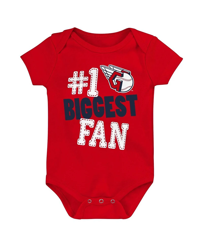 Baby Boys and Girls Fanatics Cleveland Guardians Fan Pennant 3-Pack Bodysuit Set