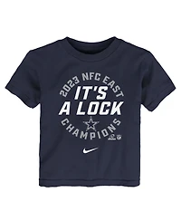 Toddler Boys and Girls Nike Navy Dallas Cowboys 2023 Nfc East Division Champions Locker Room Trophy Collection T-shirt