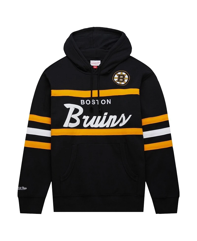 Men's Mitchell & Ness Black Boston Bruins Head Coach Pullover Hoodie
