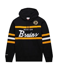 Men's Mitchell & Ness Black Boston Bruins Head Coach Pullover Hoodie