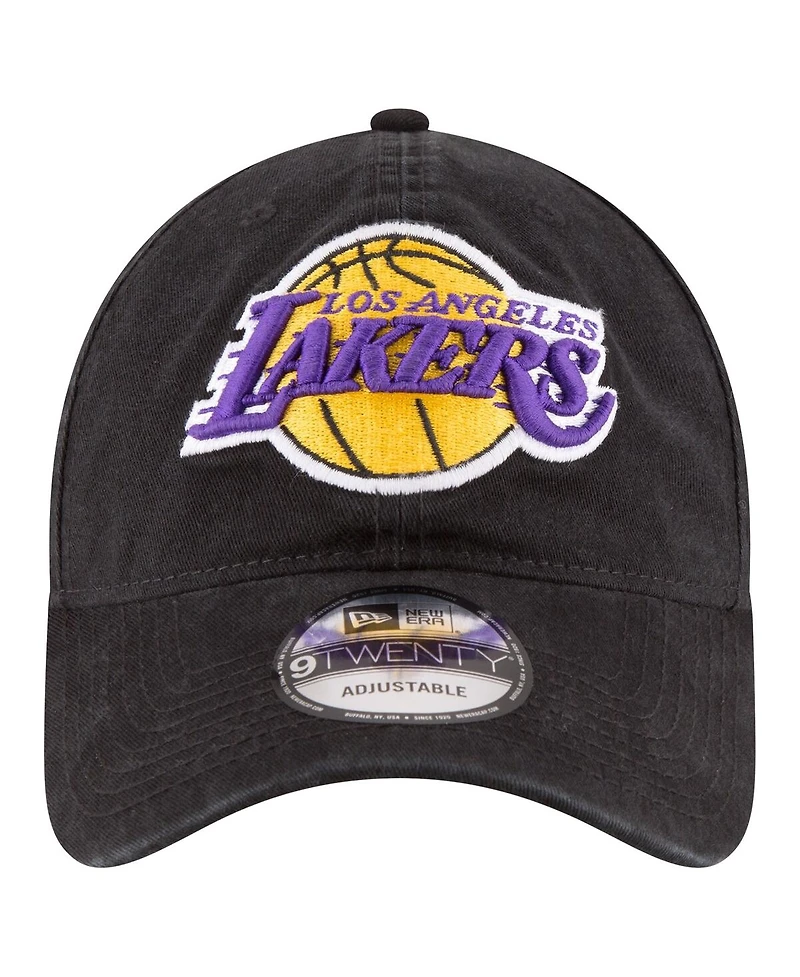 Men's New Era Black Los Angeles Lakers Team 2.0 9TWENTY Adjustable Hat