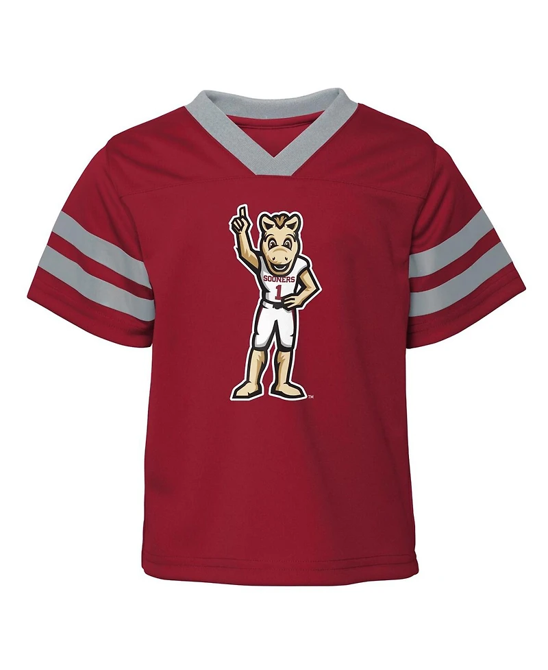 Baby Boys and Girls Crimson Oklahoma Sooners Two-Piece Red Zone Jersey Pants Set