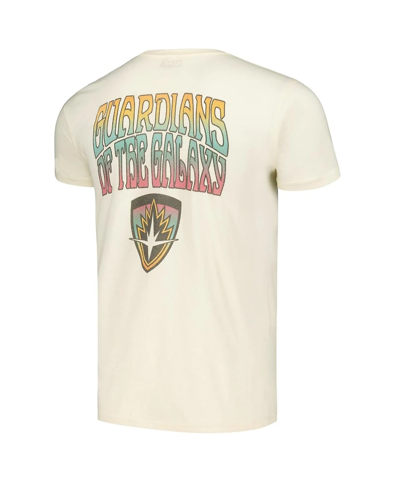 Men's and Women's Cream Distressed Guardians of the Galaxy Retro T-shirt