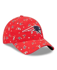 Women's New Era Red New England Patriots Floral 9TWENTY Adjustable Hat