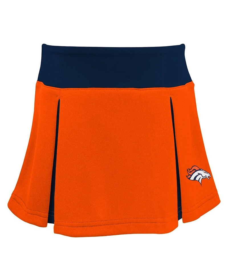 Girls Toddler Orange Denver Broncos Spirit Cheer Two-Piece Cheerleader Set with Bloomers