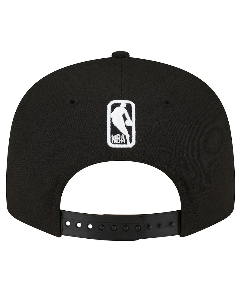 Men's New Era Utah Jazz Black and White 9FIFTY Snapback Hat