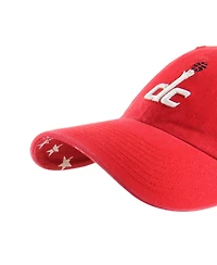 Women's '47 Brand Red Washington Wizards Confetti Undervisor Clean Up Adjustable Hat
