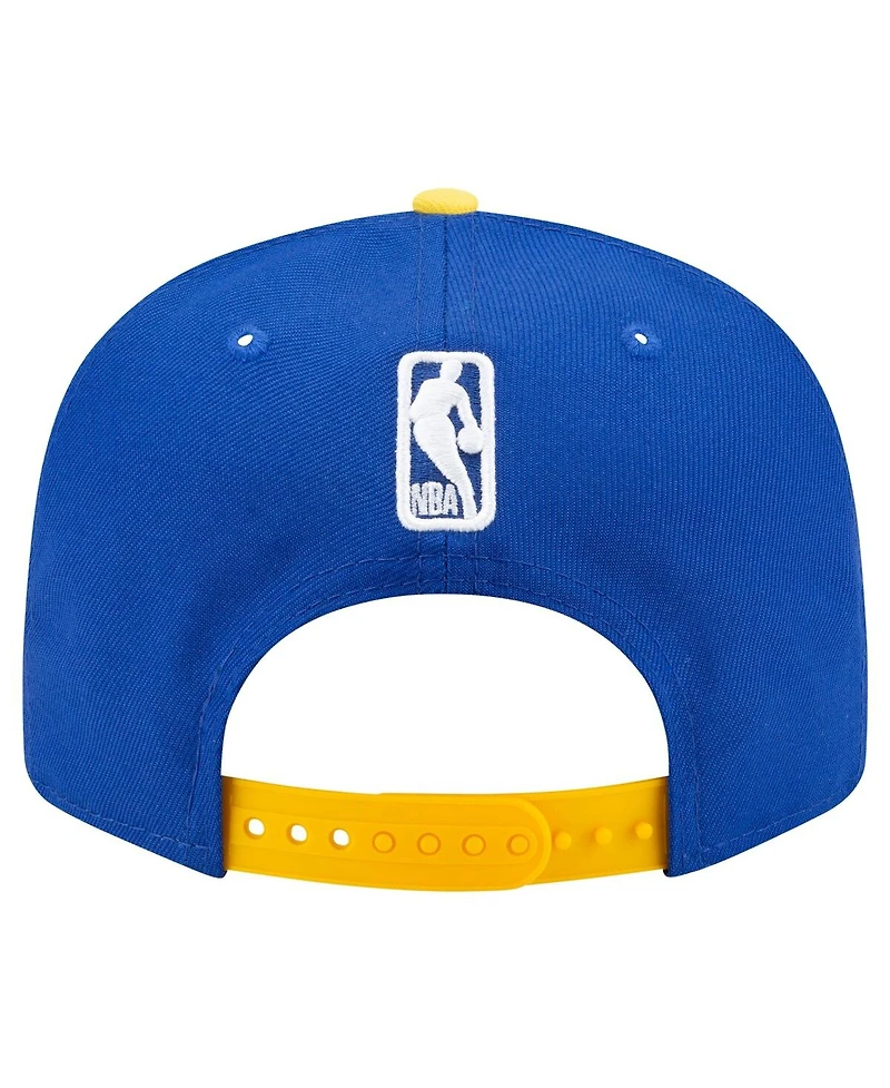 Men's New Era Royal, Gold Golden State Warriors Official Team Color 2Tone 9FIFTY Snapback Hat