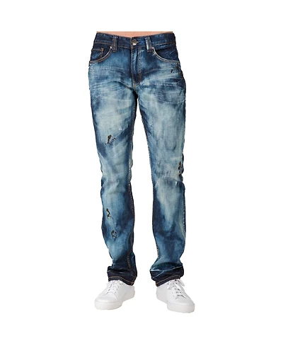 Men's Hand Crafted Wash Slim Straight Premium Denim Jeans