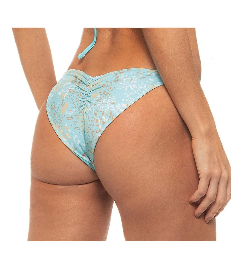 Guria Beachwear Women's Reversible Braided Scrunch Tie Side Bikini Bottom