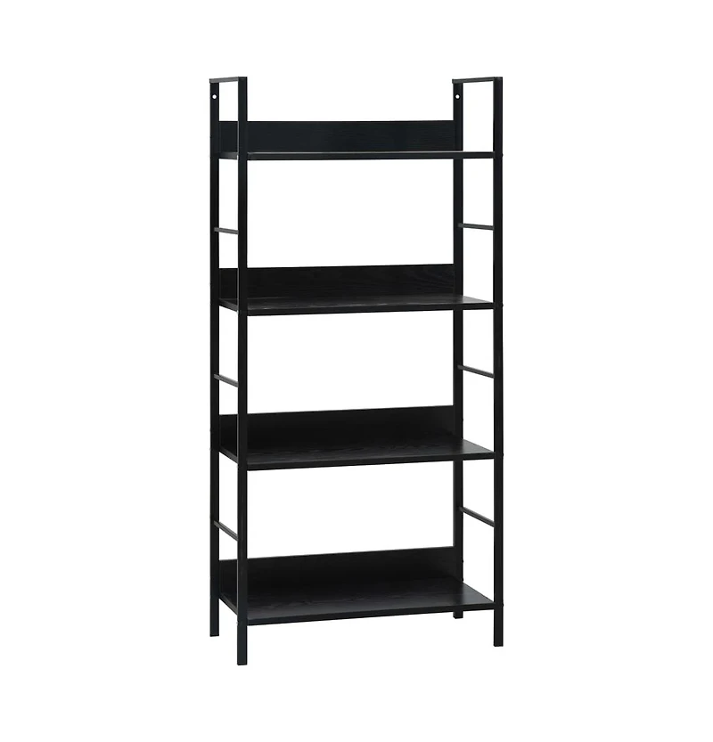 4-Layer Book Shelf Black 23.6"x10.9"x49" Engineered Wood