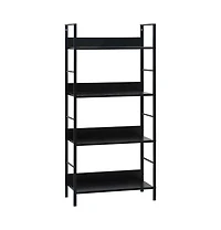 4-Layer Book Shelf Black 23.6"x10.9"x49" Engineered Wood