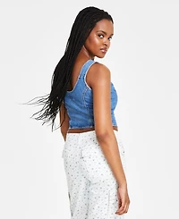 Levi's Women's Charlie Fitted Denim V-Neck Cropped Top