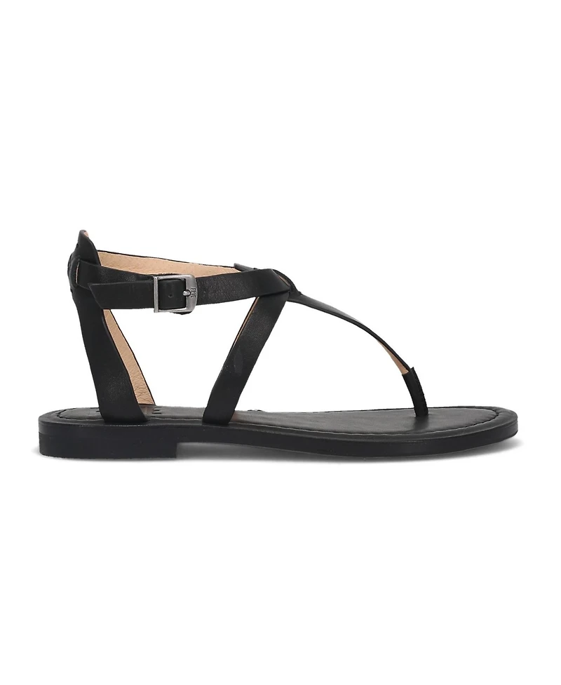 Frye Women's Taylor Thong Leather Flat Sandals - Black