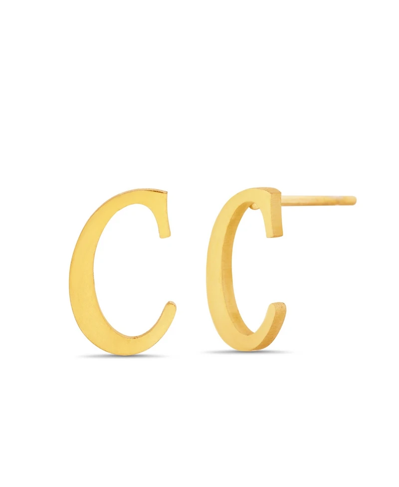 kensie Gold-Tone Letter Initial Stud Earring
