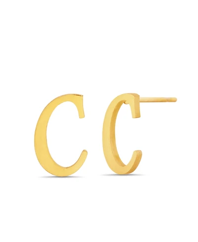 kensie Gold-Tone Letter Initial Stud Earring