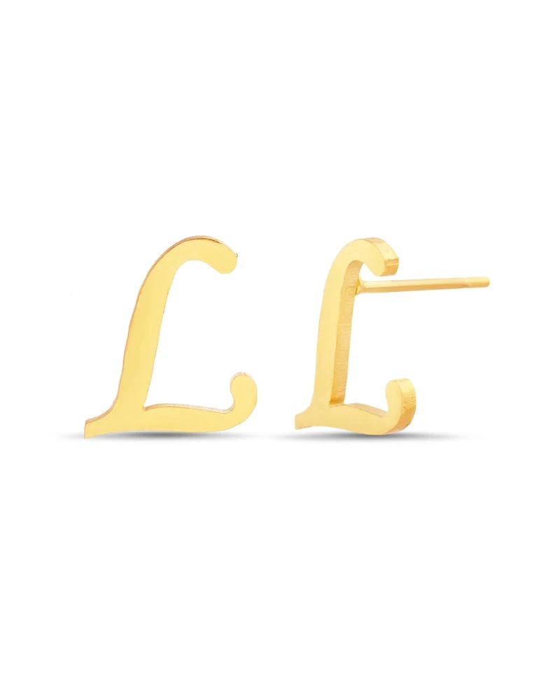 kensie Gold-Tone Letter Initial Stud Earring