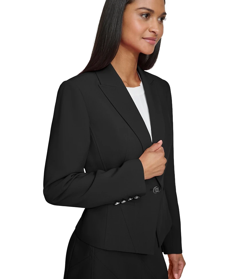 Karl Lagerfeld Paris Women's Peak-Lapel One-Button Blazer