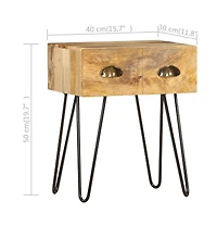 Bedside Cabinet 15.7"x11.8"x19.7" Solid Mango Wood