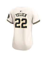 Women's Nike Christian Yelich Cream Milwaukee Brewers Home Limited Player Jersey