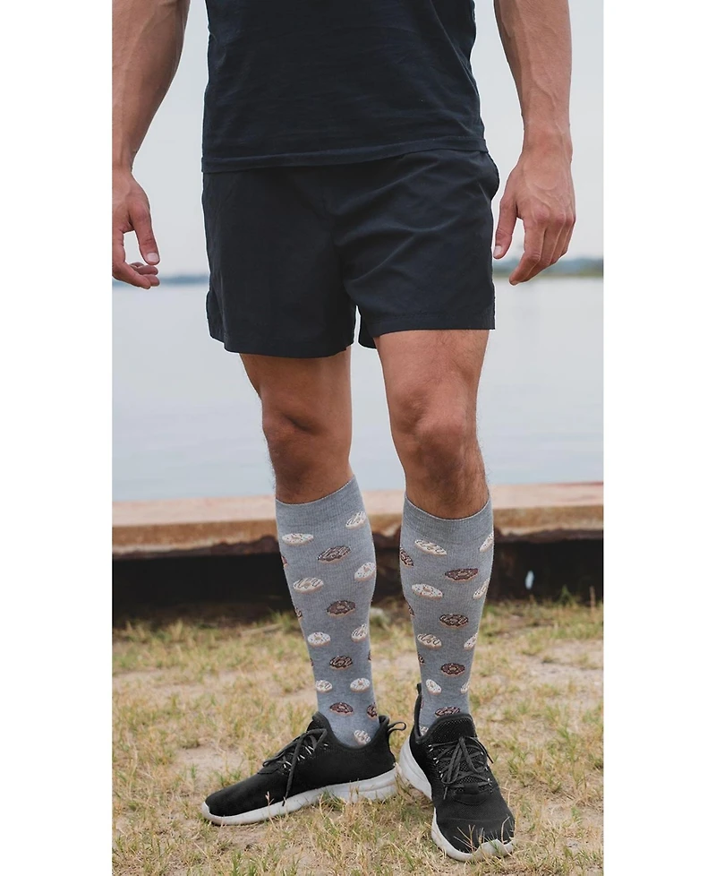 MeMoi Men's Donuts 8-15 mmHg Graduated Compression Socks