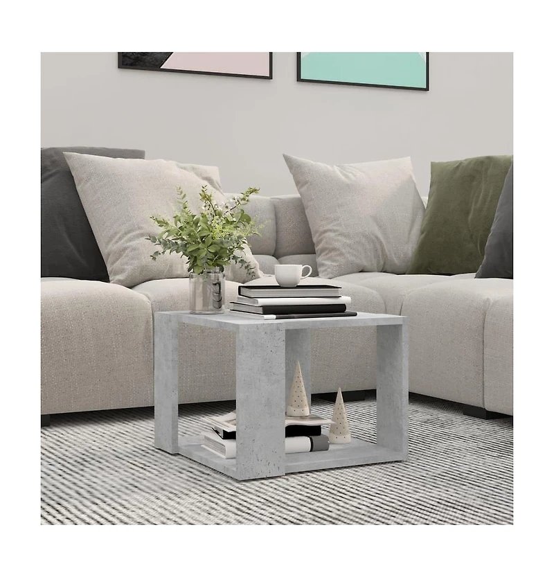 vidaXL Coffee Table Concrete Gray 15.7"x15.7"x11.8" Engineered Wood