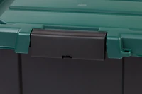 Iris Remington 10 Gallon Loackable Storage Totes with Lids, Green Lid, Heavy-Duty Durable Stackable Containers, Large Garage Organizing Bins Moving Tu