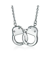 Bling Jewelry Biker Jewelry Large Handcuff Statement Necklace Stainless Steel Pendant 22 Inch