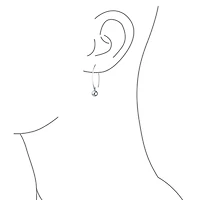 Bling Jewelry Minimalist Geometric Dangle Earrings 14K Gold Plated Sterling Silver 8MM Bead