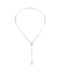 Bling Jewelry Catholic Prayer Round Ball Beads Jesus Crucifix Virgin Mary Rosary Y Necklace Sterling Silver