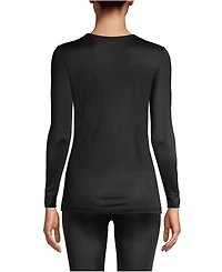 Lands' End Petite Silk Interlock Long Sleeve Crewneck Underwear Top