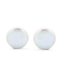 Bling Jewelry White Biwa Coin Freshwater Cultured Pearl Clip On Earrings Non Pierced Ear Sterling Silver