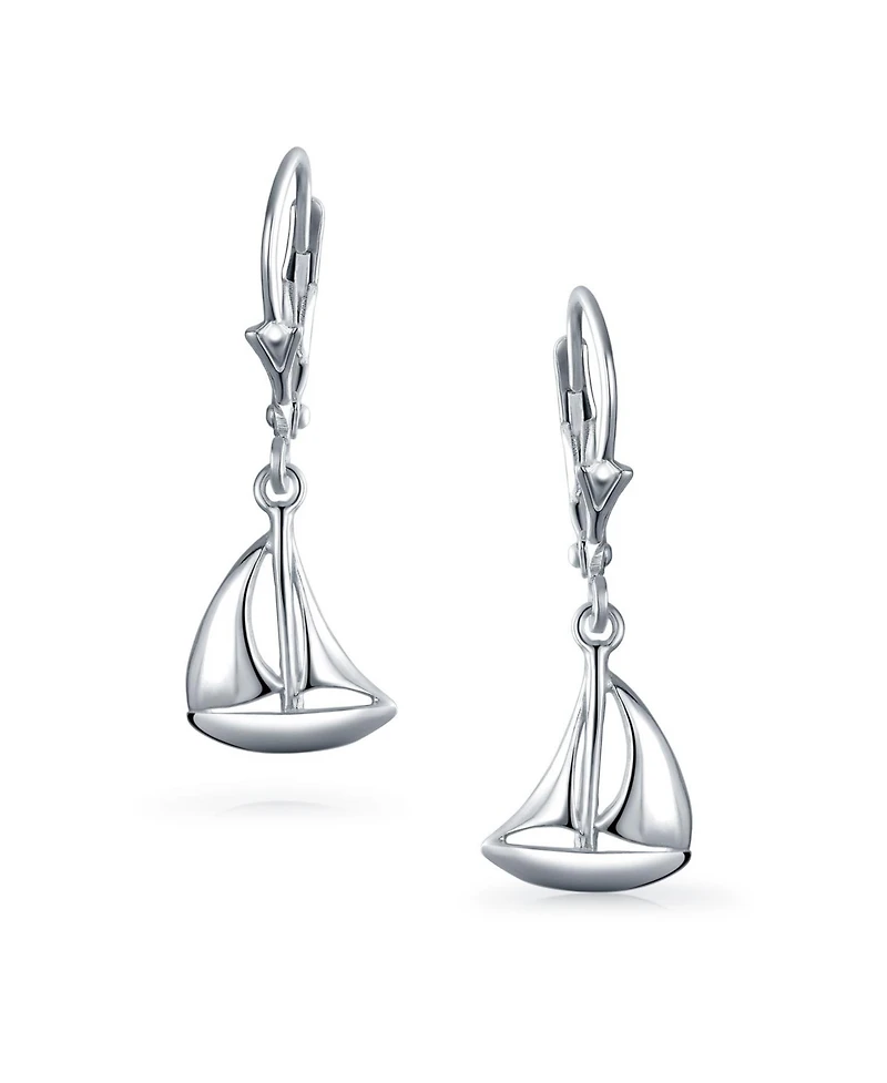 Bling Jewelry Bling Sterling Silver Nautical Sail Boat Sea Lover Ocean Vacation Ship Sailboat Leverback Dangle Earrings Pendant Necklace
