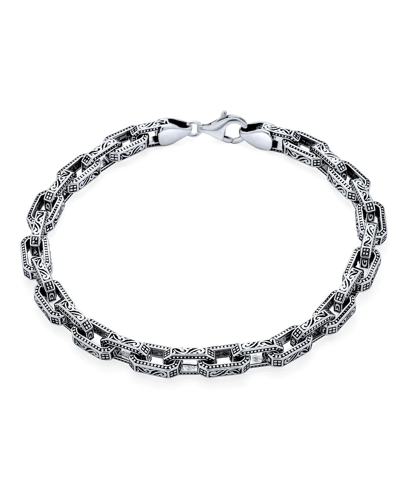 Bling Jewelry Thick Byzantine Chain Link Bracelet Sterling Silver Made Turkey