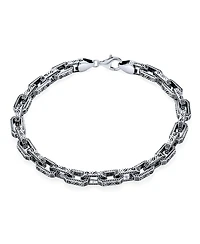 Bling Jewelry Thick Byzantine Chain Link Bracelet Sterling Silver Made Turkey