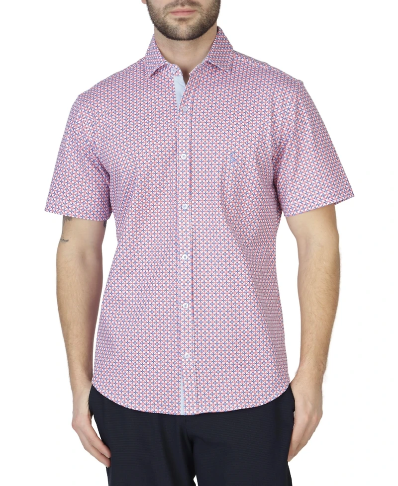 Tailorbyrd Men's Retro Geo Knit Short Sleeve Shirt