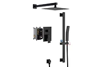 Casainc 10 Inch Wall Mounted Square Shower System Set with Handheld Spray & Slidebar