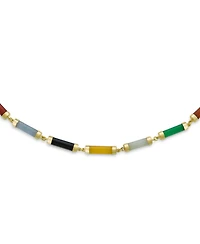 Bling Jewelry Asian Style Multi-Color Jade & Onyx Pendant Necklace 14K Gold Plated 16-18 Inch