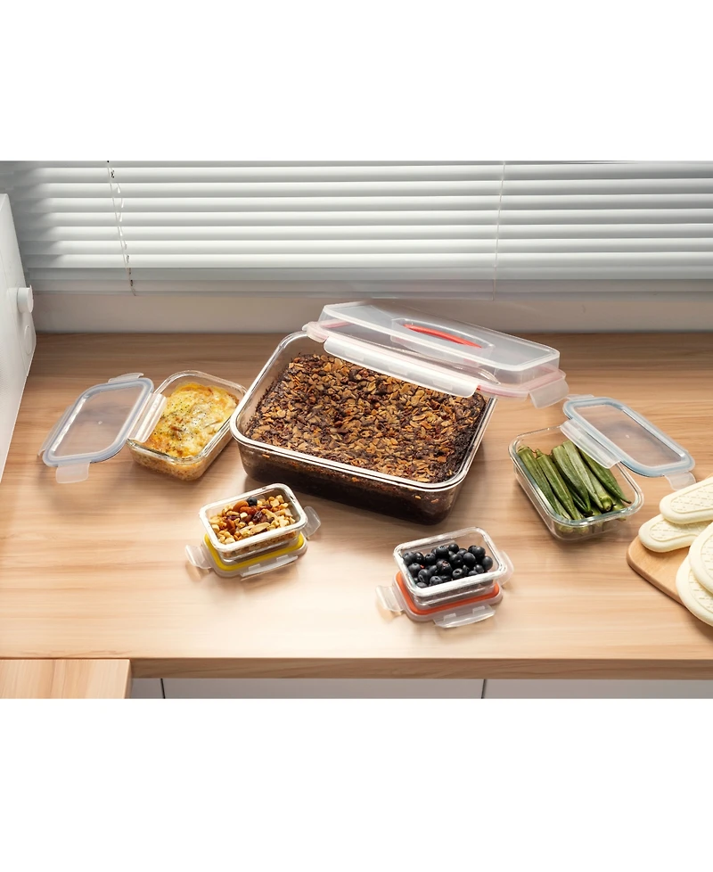 Genicook 10 Pc Nesting Mixing Storage Set, W Lock Down Lids and Carry Handle
