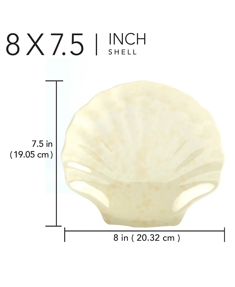 Certified International 3-d Scallop Set of 6 Shell Candy Plate, Service For 6