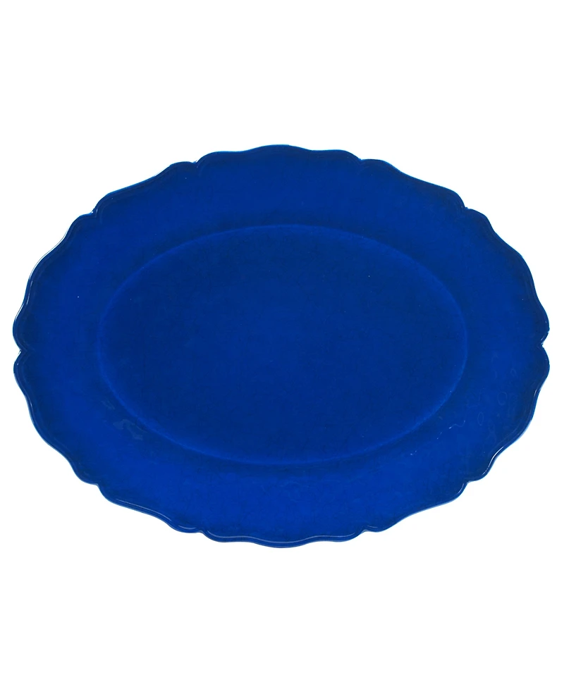 Certified International Blue Indigo Crackle 2 Pc Platter Set, Service For 2
