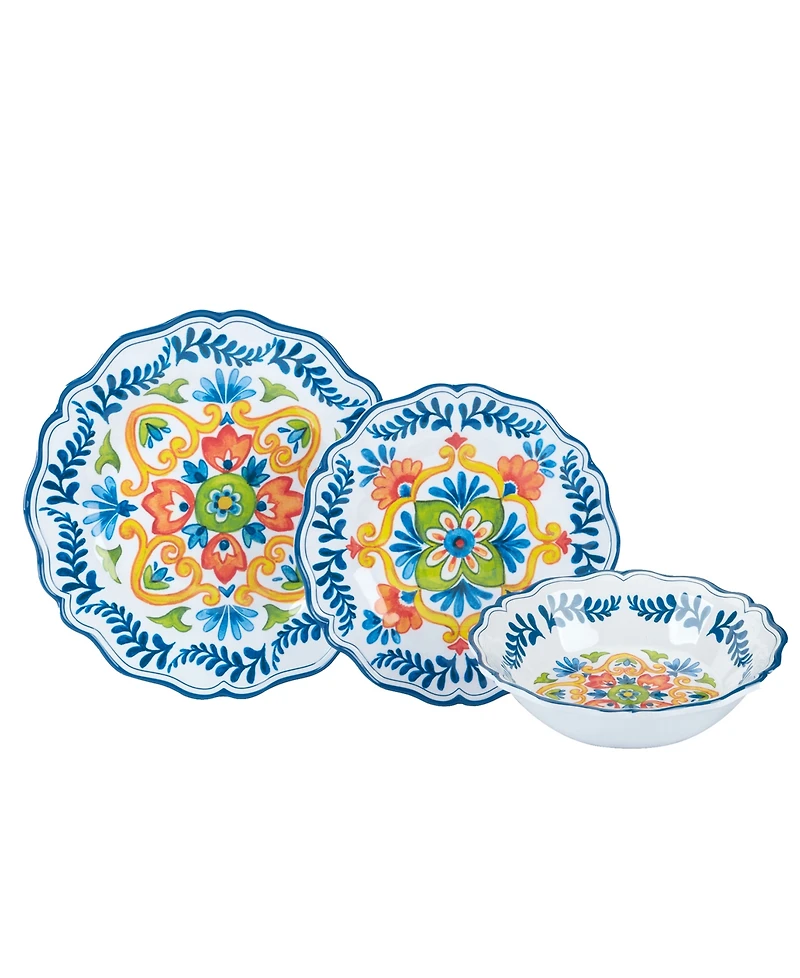 Certified International Flores 12 Pc Dinnerware Set, Service For 4