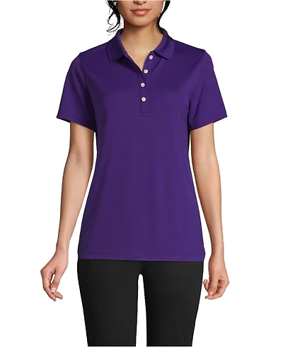 Lands' End Women's Short Sleeve Solid Active Polo