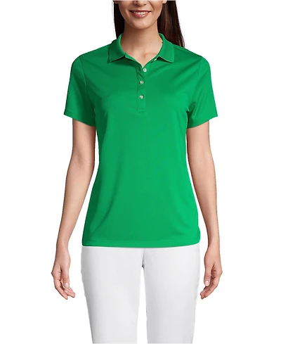 Lands' End Women's Short Sleeve Solid Active Polo