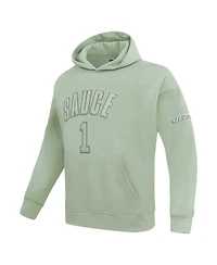 Men's Pro Standard Ahmad Sauce Gardner Light Green New York Jets Player Name and Number Pullover Hoodie