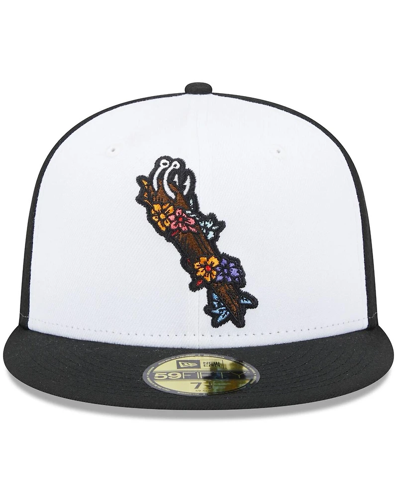 Men's New Era White Corpus Christi Hooks Theme Nights Dia De Los 59FIFTY Fitted Hat