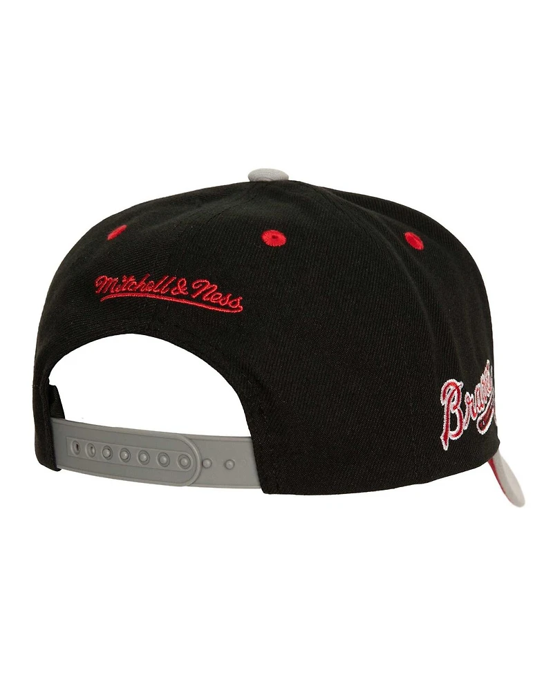 Men's Mitchell & Ness Black Atlanta Braves Bred Pro Adjustable Hat