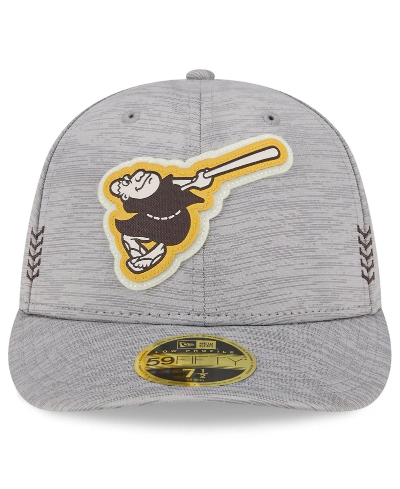 Men's New Era Gray San Diego Padres 2024 Clubhouse Low Profile 59FIFTY Fitted Hat