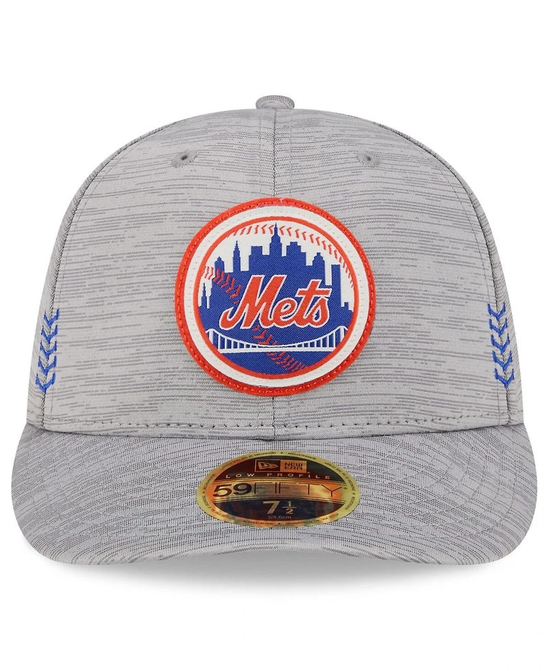 Men's New Era Gray York Mets 2024 Clubhouse Low Profile 59FIFTY Fitted Hat