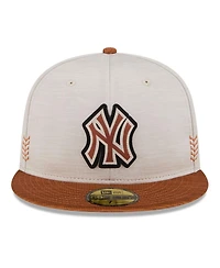 Men's New Era Stone, Brown New York Yankees 2024 Clubhouse 59FIFTY Fitted Hat